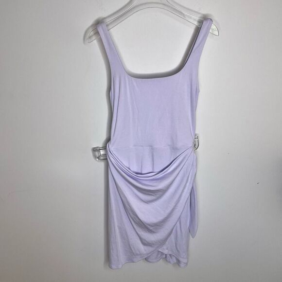 Wilfred Aritzia Saturn Mini Dress Women's XS Lavender Purple Wrap Asymmetrical - Picture 3 of 9
